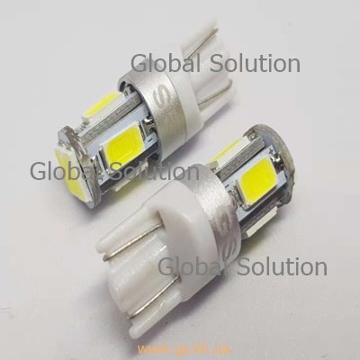 Лампа автомобильная GS Т10 (W5W) 5730-6SMD WHITE
