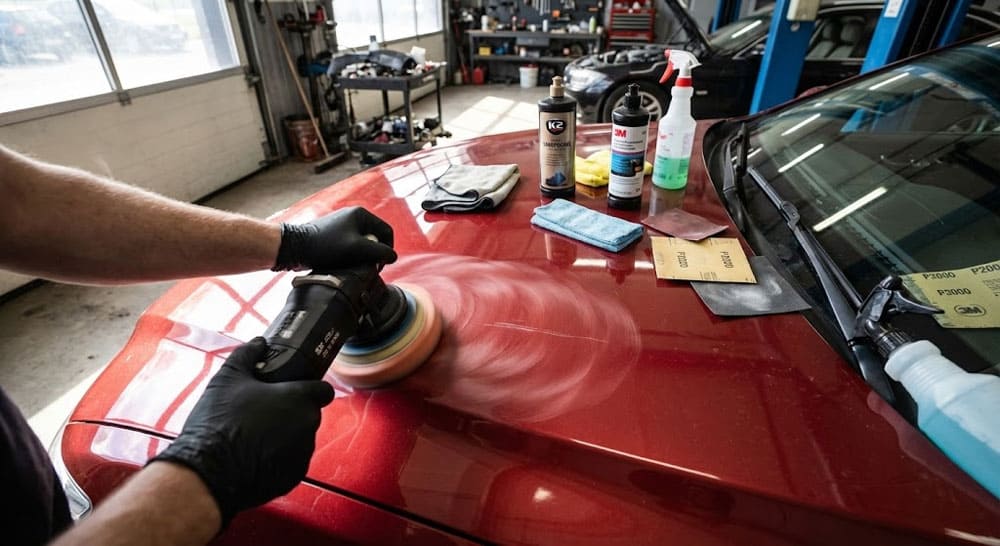 Удаление мелких царапин полировкой