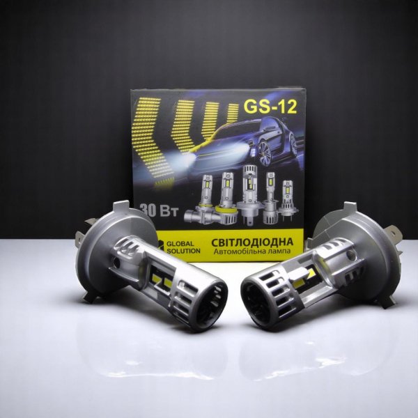 Світлодіодні лампи GS-12 H4 12–16V 8000 Лм — ближнє і дальнє світло