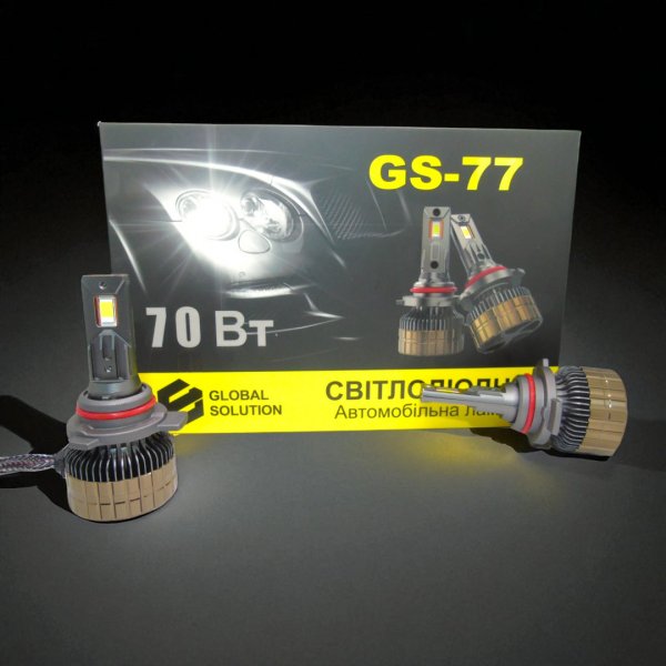Светодиодная лампа GS77 Hir2 (9012) COOLER 70W 18000LM 6000K - LED автолампа с активным охлаждением
