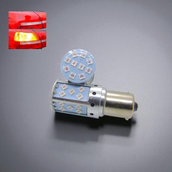 Світлодіодна Лампа 1156 (BA15S) SUPER CANBUS Жовта (Помаранчева) – Пробиває Червоний Поворотник, Без Помилок!