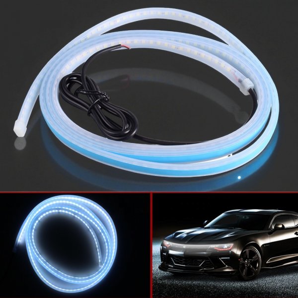 Гнучка LED Стрічка ДХО на Капот (1.8м) – Біла (6000K), Водонепроникна IP68, Можливість обрізання