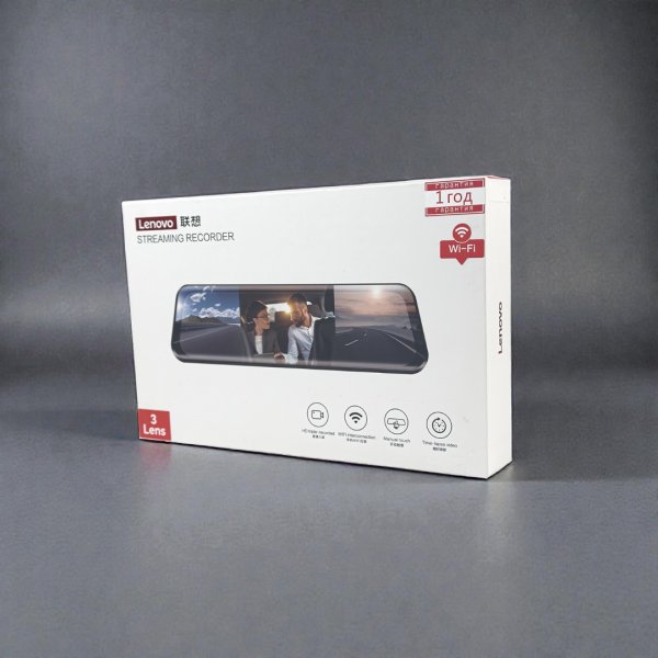 Відеореєстратор-дзеркало Lenovo M9 Wi-Fi на 3 камери (Перед, Салон, Зад) Full HD 1080P