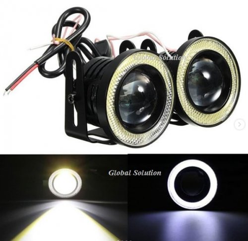 LED протитуманні фари GS "Ангельські оченята" 12V R500 10W-89MM WHITE