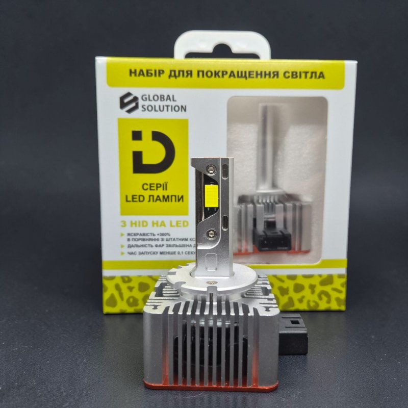 LED лампа GS Type 3 D1S 55W 12000LM — максимально мощная замена ксенона 1 в 1
