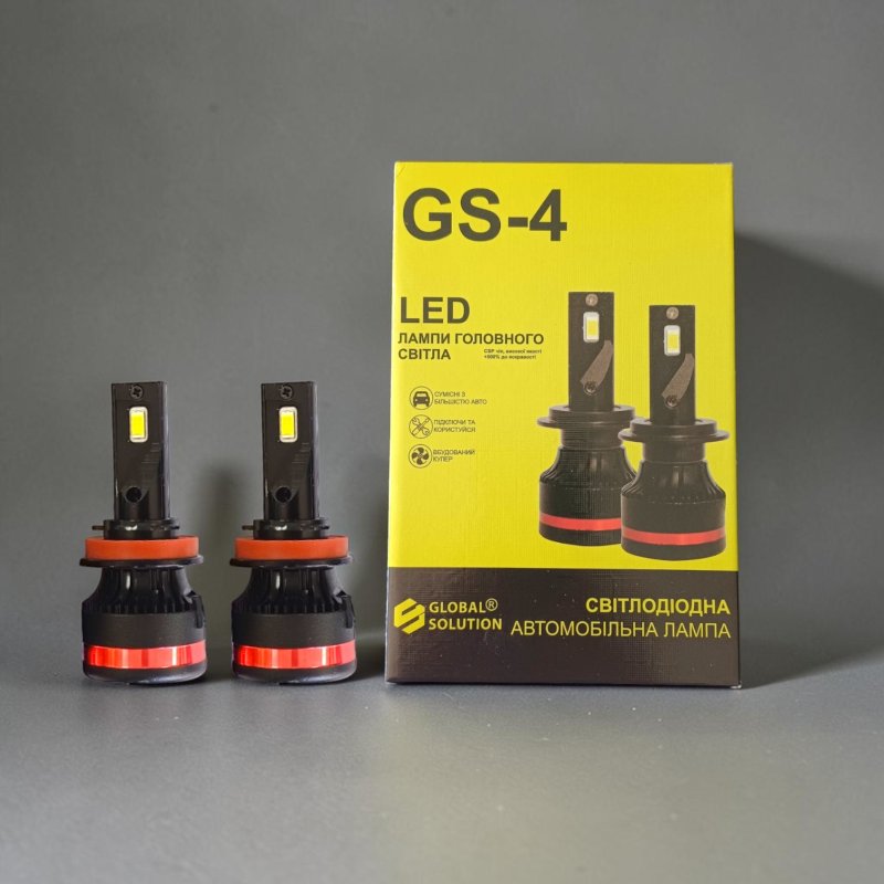 Світлодіодні автомобільні лампи H11 Global Solution Серія GS-4 60W/К-Т 8000Lm 6000K 9-32V