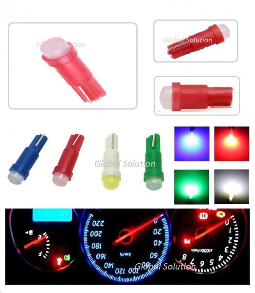 Автолампа GS T5-COB Red (аналог лампы 1,2W)
