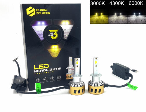 Светодиодные LED Лампы H1 3 Color 8000Lm