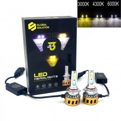 Светодиодные LED Лампы GS S5 HB3 3 Color 8000Lm