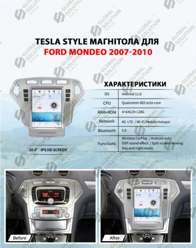 Магнитола Tesla Style для Ford Mondeo 2007-2010