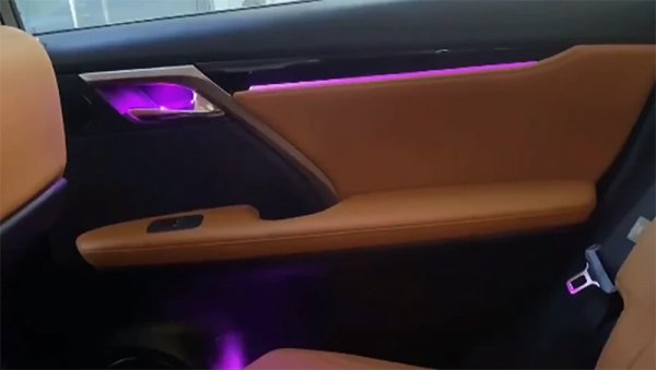 Атмосферная подсветка салона Lexus RX (2016-2021) — 64 цвета, 17 элементов с APP управлением
