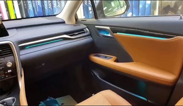 Атмосферная подсветка салона Lexus RX (2016-2021) — 64 цвета, 17 элементов с APP управлением
