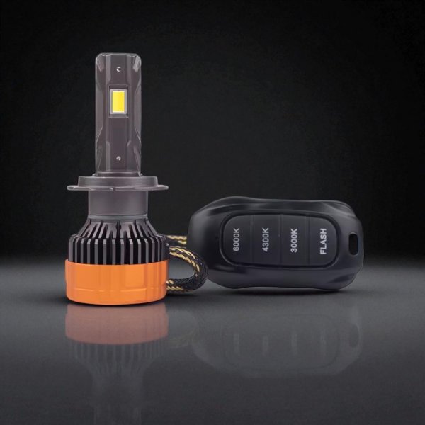 Светодиодная LED лампа H7 75W с регулировкой цвета 3000K/4300K/6500K + стробоскоп для авто