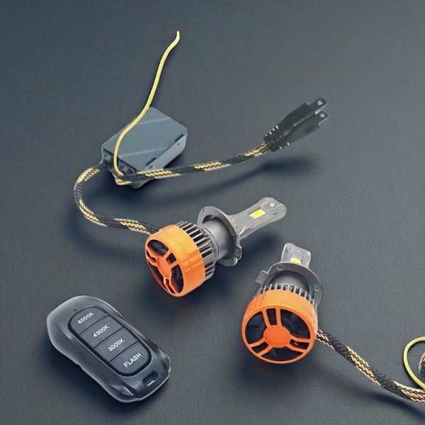 Светодиодная LED лампа H7 75W с регулировкой цвета 3000K/4300K/6500K + стробоскоп для авто
