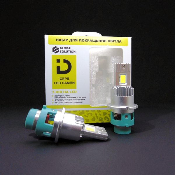 LED лампи D4S 47W 10000Lm — потужна заміна штатного ксенону з чипами 9054CSP

