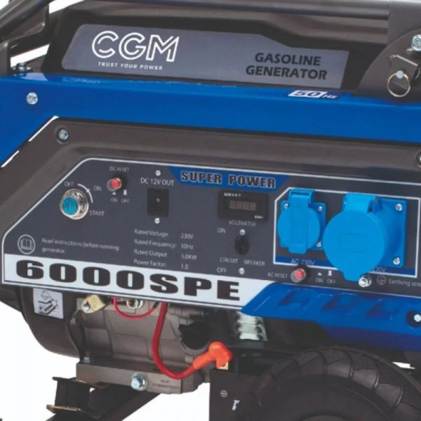 Бензиновый Генератор CGM 6000SPEW 5.0 кВт с Электростартом и AVR – Автономность до 14 часов
