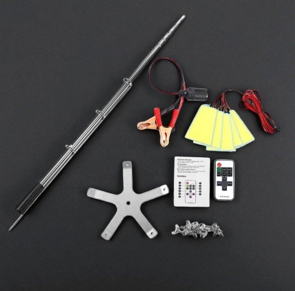 Светодиодный Кемпинговый Фонарь COB 5 (FR-05) 15000 Lm, 6000К – 12V, 5-метровый Держатель, Пульт