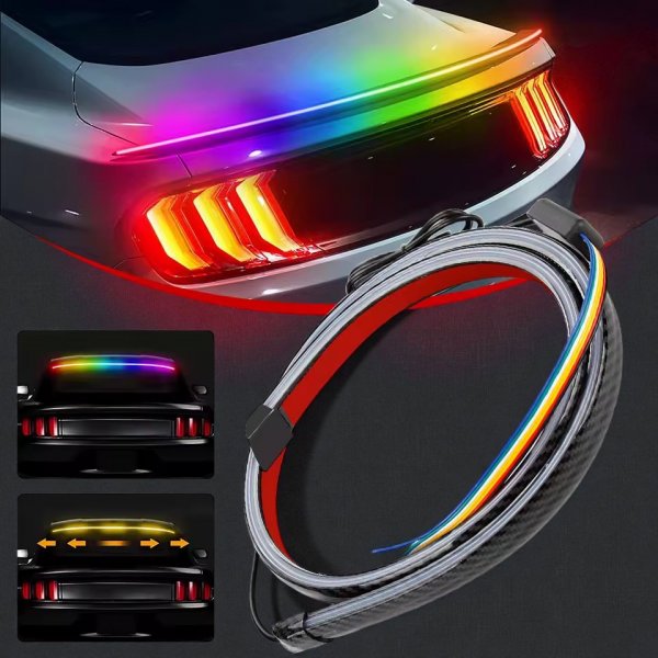 LED Спойлер (Карбон) 1.2м RGB – Динамические Стоп-Сигналы, Повороты, Тюнинг и Безопасность 12V