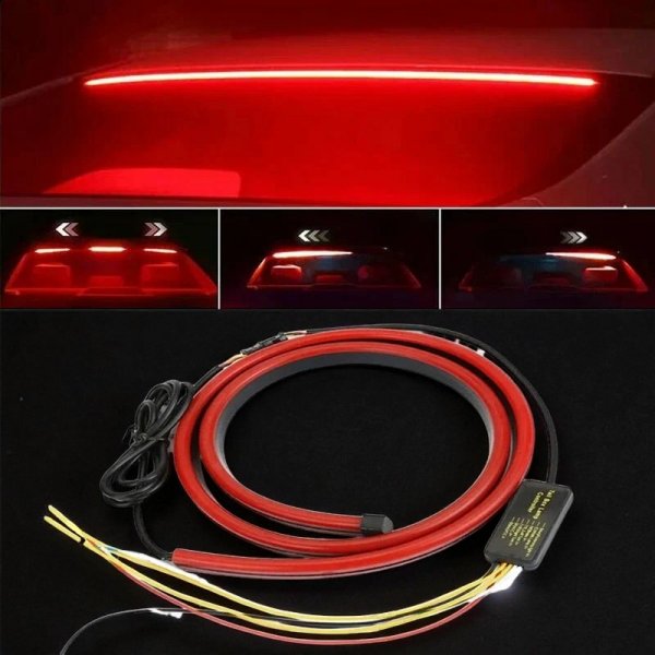Динамическая LED Лента 100 см КРАСНАЯ – Стоп-Сигнал, Габарит и Бегучие Повороты 12V