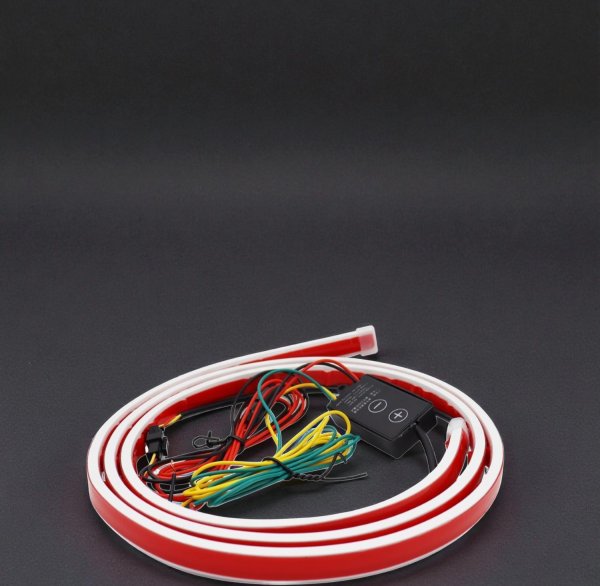 Гнучка LED Стрічка 3-в-1 на Капот (1.5м) – Білий Стробоскоп, Динамічний Жовтий Поворот