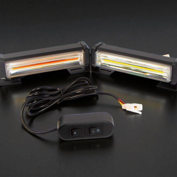 Яркий Стробоскоп СОВ (15 Режимов) – Белый/Желтый, Универсальное Питание 12V/24V, Провод 3 Метра
