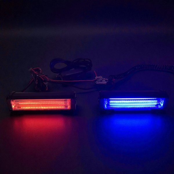 Надяскравий Стробоскоп СОВ (15 Режимів) – Синій/Червоний, Універсальне Живлення 12V/24V, Провід 3 Метри
