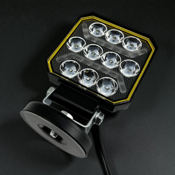  Профессиональная Дополнительная LED Фара 20 Вт Квадратная – Бело-Желтый Двухцветный Режим, 10 LED, Функция Стробоскопа (9-30В)