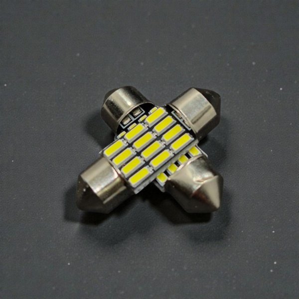 LED Лампа C5W Festoon 31mm 12 SMD 4014 12V — Яскравий Білий
