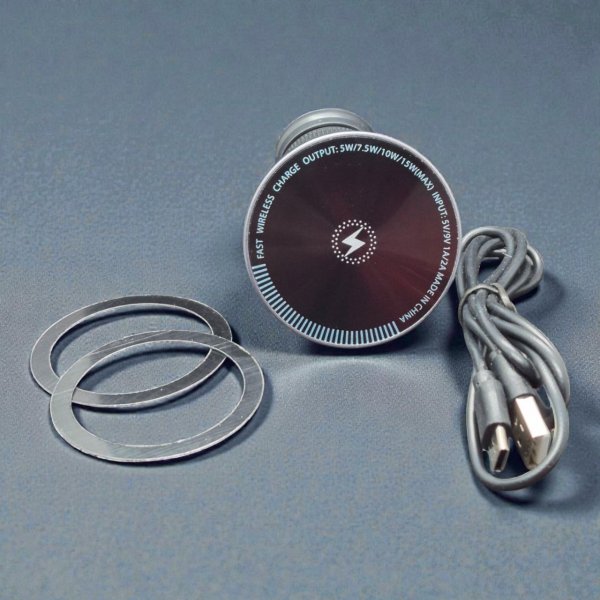 Магнитный держатель для телефона с беспроводной зарядкой C301 S67 (15W) – металлический крючок