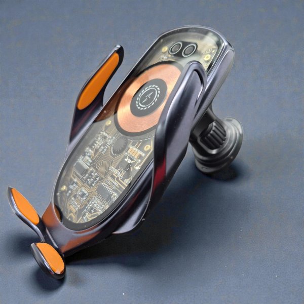 Автомобильный держатель GS V6S CyberPunk с беспроводной зарядкой Qi 15W