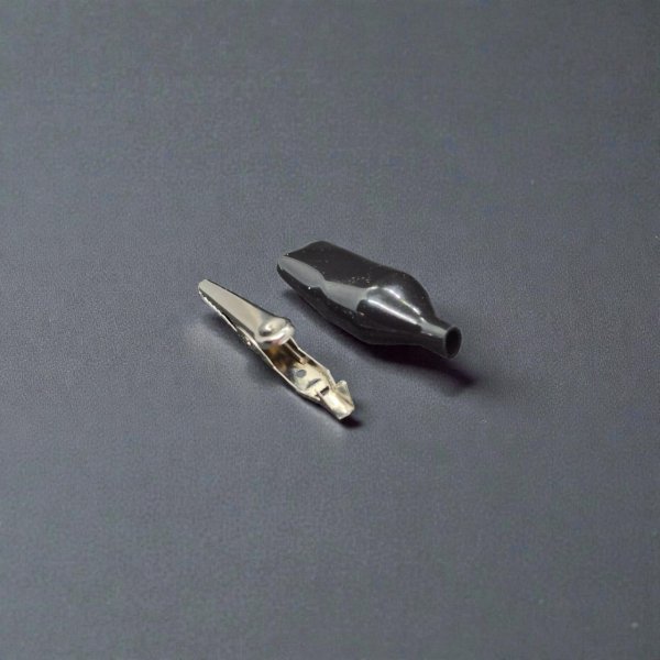 Зажим крокодил 10А черный 56 мм (артикул 66004)
