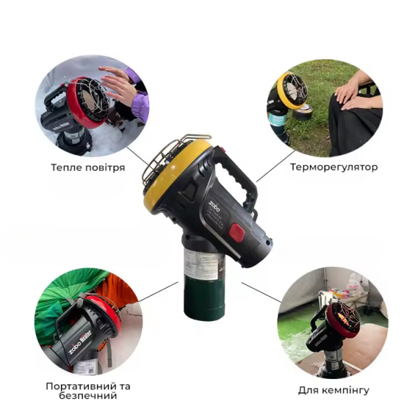 Портативний пропановий обігрівач ZOBO ZB-GB4 4000 BTU для кемпінгу, риболовлі та наметів

