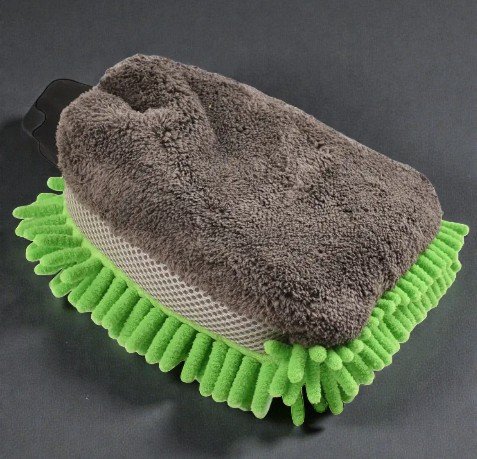 Рукавичка для мойки авто 3-в-1 с микрофиброй и шинелью — профессиональный детейлинг без царапин, двусторонняя губка-варежка для безопасного ухода за автомобилем
