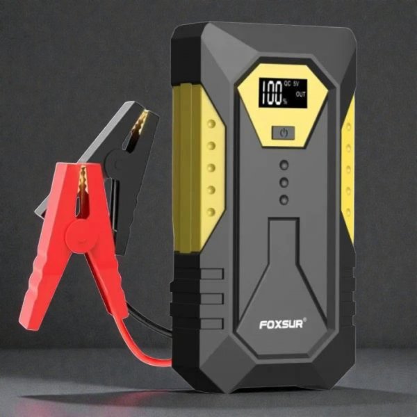 Пусковое устройство Foxsur FJS-600 бустер для автомобиля 800А 12В - Jump Starter для запуска двигателя и Powerbank