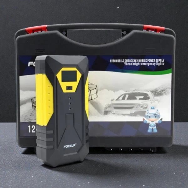 Пусковое устройство Foxsur FJS-600 бустер для автомобиля 800А 12В - Jump Starter для запуска двигателя и Powerbank