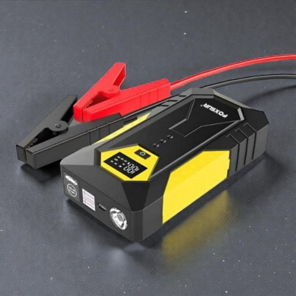 Пусковое устройство Foxsur FJS-600 бустер для автомобиля 800А 12В - Jump Starter для запуска двигателя и Powerbank
