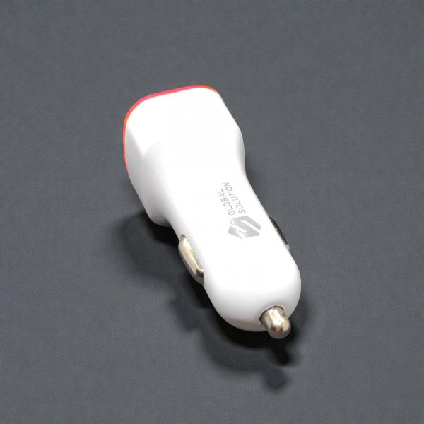 Автомобильное зарядное устройство GS USB 3.1A 12-24V на 2 порта (Розовая подсветка) — Стиль и мощность