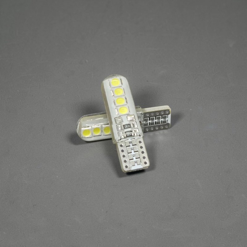 Светодиодная автомобильная лампа GS T10 (W5W) 3030-8SMD Samsung 12V Silicone White
