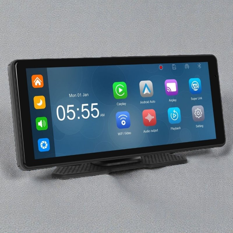 Портативный автомобильный дисплей 8.1" IPS — Wireless CarPlay, Android Auto и видеорегистратор 2.5K
