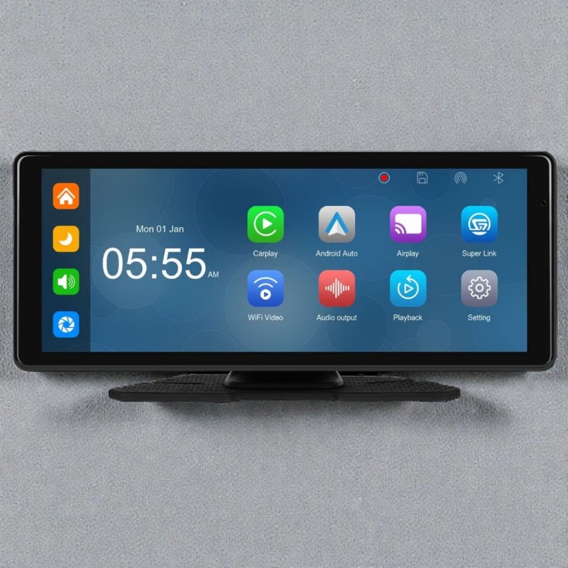 Портативный автомобильный дисплей 8.1" IPS — Wireless CarPlay, Android Auto и видеорегистратор 2.5K