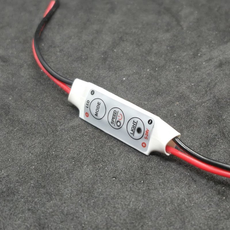 Купити LED димер 12V-24V 12A — міні-контролер регулятор яскравості для світлодіодної стрічки та автосвітла