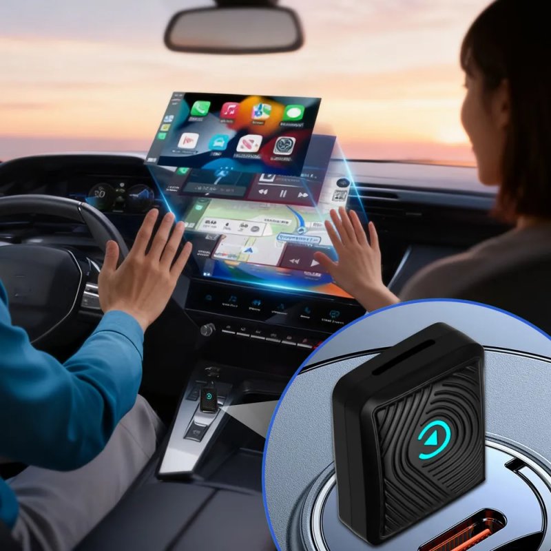 Бездротовий адаптер CarPlay / Android Auto GS CP025 Mini Black — Bluetooth 5.3, Wi-Fi 6GHz
