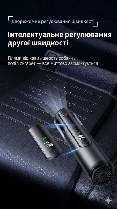 Акумуляторний пилосос та турбо-дуйчик 4-в-1 GS Q808 — 16500 Па, метал, 6000 мАг
