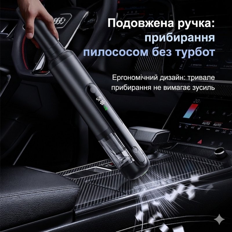 Акумуляторний пилосос та турбо-дуйчик 4-в-1 GS Q808 — 16500 Па, метал, 6000 мАг
