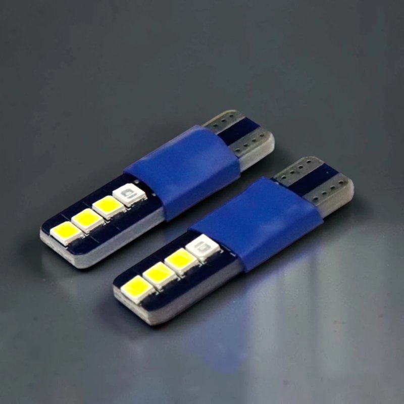 LED лампа GS 12V T10-3030-8SMD (аналог W5W), белый/синий