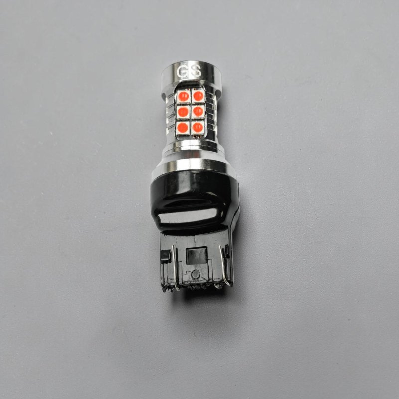 Cвітлодіодна лампа GS 12-24V 7443-2835-27SMD Сanbus Безцокольна Одноконтактна (аналог лампи W21/5W) Червона